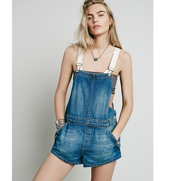 Free People Pants - free people 26 shapeless denim one-piece shortalls
